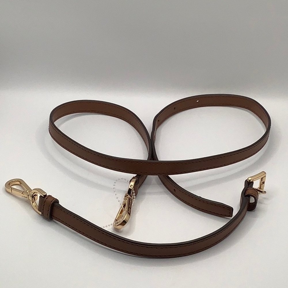 🤎NEW🤎Michael Kors Brown Smooth Leather Crossbody Replacement Strap - Picture 12 of 15